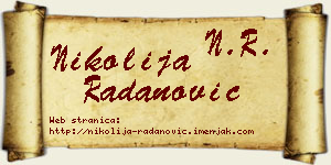 Nikolija Radanović vizit kartica